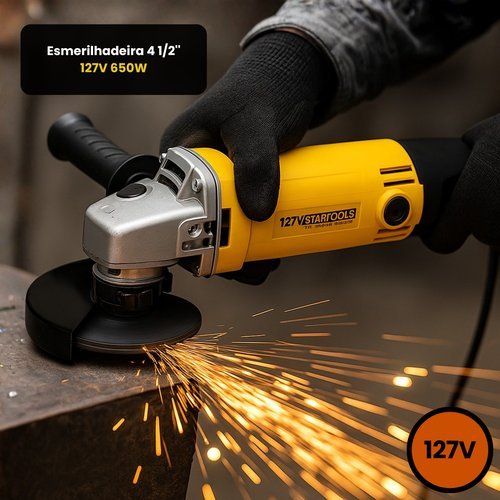 Esmerilhadeira Orbital 450w 4 Polegadas Uso Profissional Residencial 127v auto desempenho pra cortes