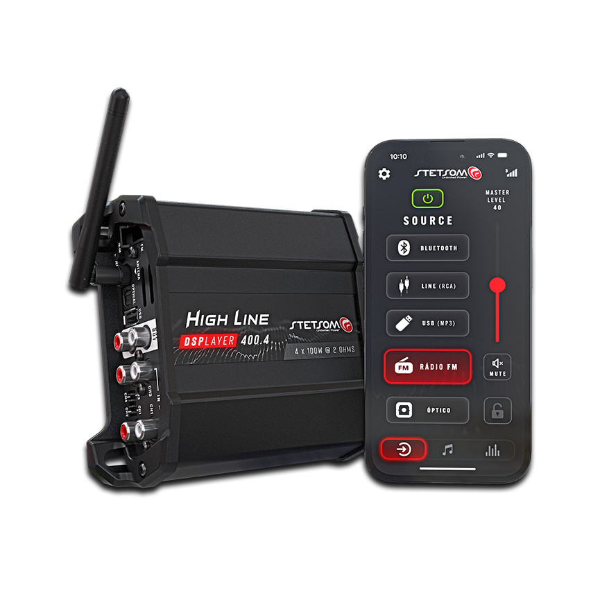 Modulo Stetsom Hl400.4 Dsplayer 400X4 Usb Dsp Play Bluetooth