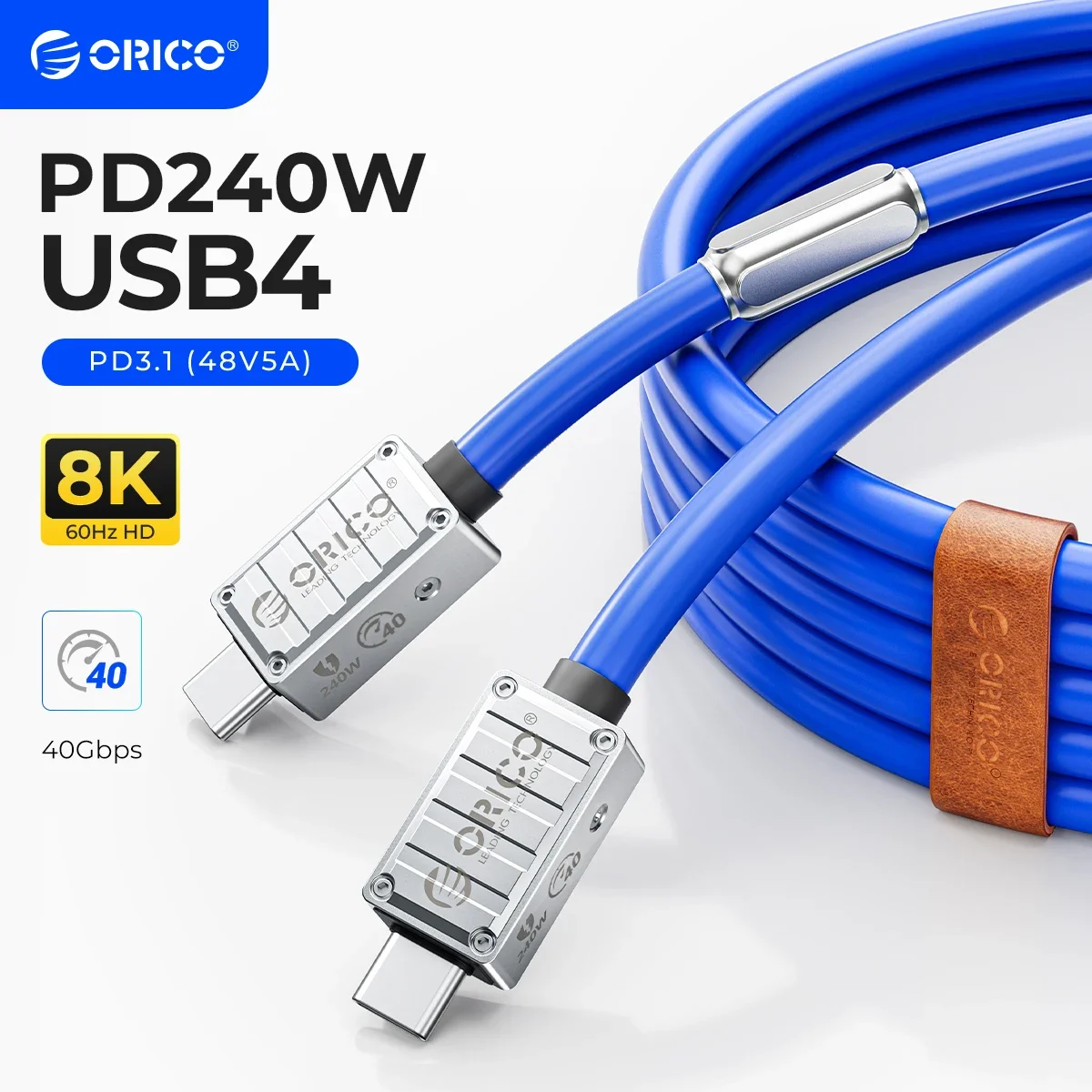 ORICO 240W Charging Cable 40Gbps Type C Fast Charging Wire for Thunderbolt 4  Data Transfer for iPhone Mac Laptop USB C Cord