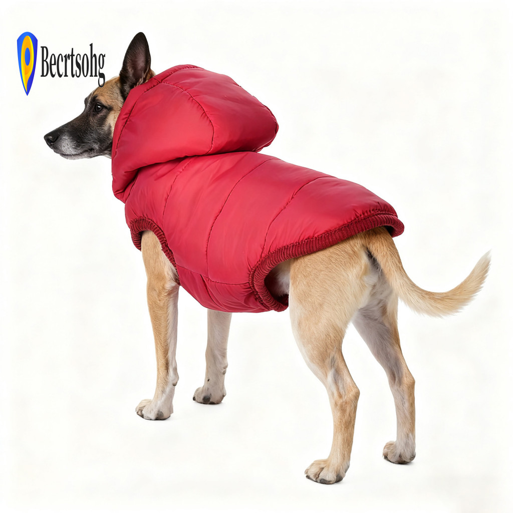 Dog Hoodie with Leash Attachment Button Closure Warm Fleece Lined Jacket Hood – Cozy Winter Coat for Small Medium for