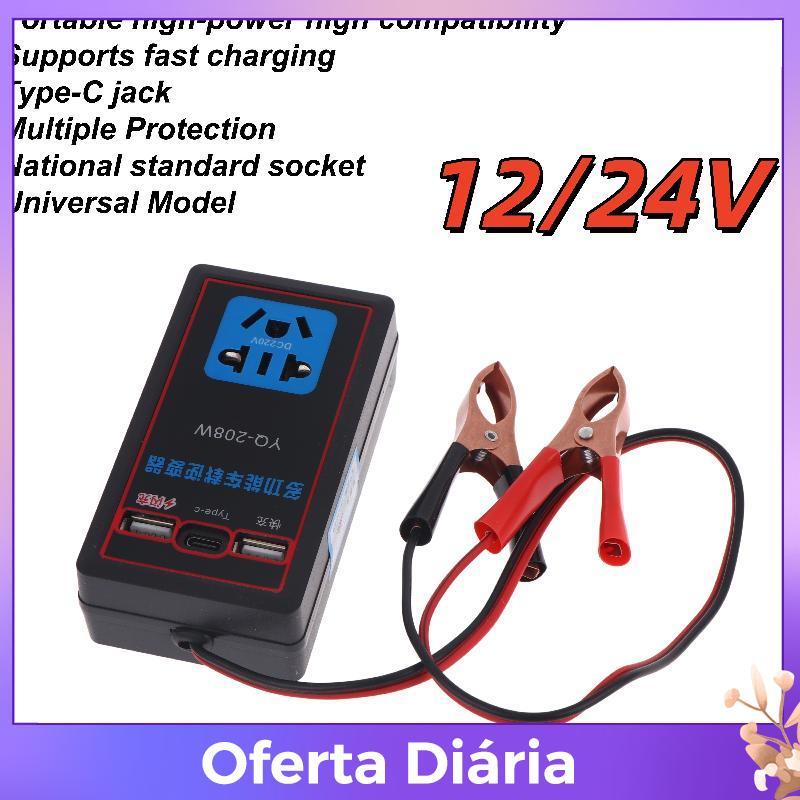 Esteque no 1 Unidade 12V/24V A 110V/220V Conversor De Carro Multifuncional Inversor De Energia Para Com Porta USB Carreg