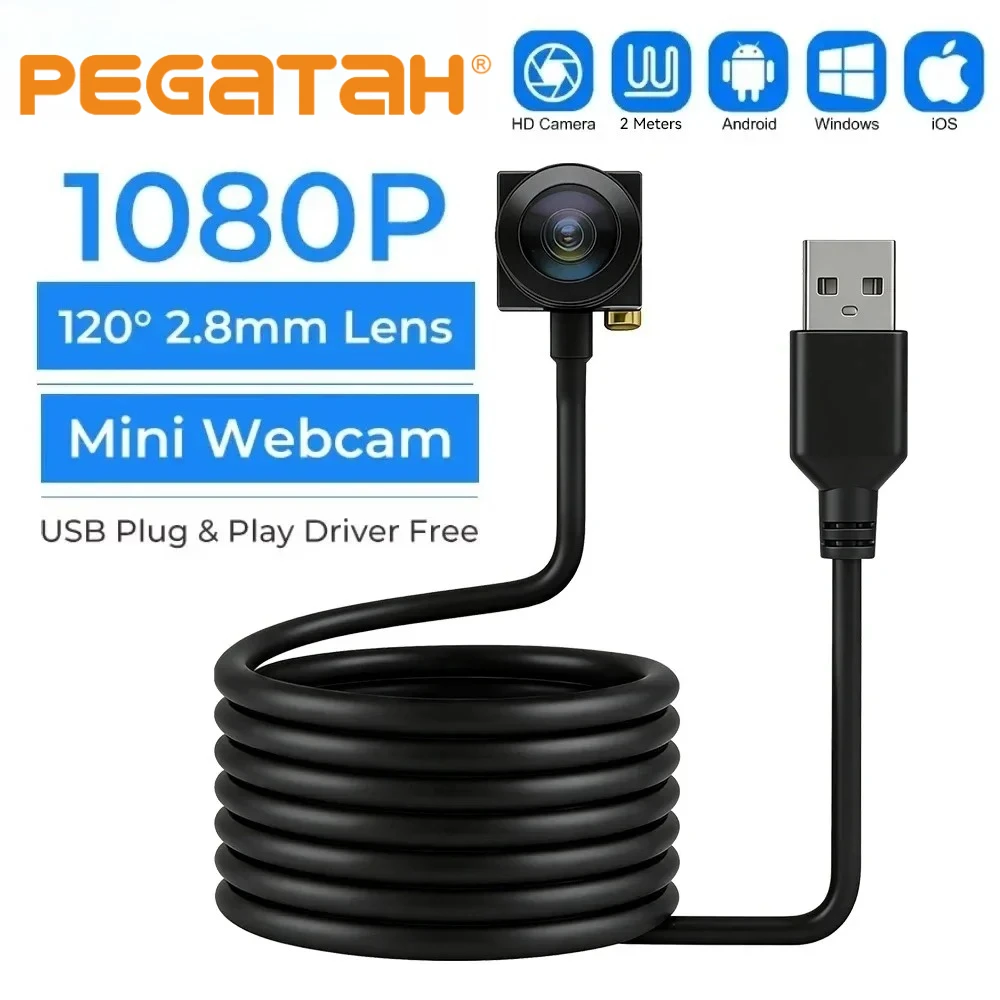 1080P Full HD Mini USB Video Camera Wide Angle USB CCTV Camera With 2.8/3.7mm Lens Plug and Play Web Camera For Laptop PC Webcam