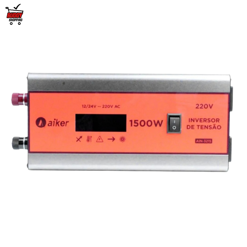 Inversor De Tensão Automotivo  1500W 12V/24V Para 110V OU 220V USB Caminhão Carro Novo