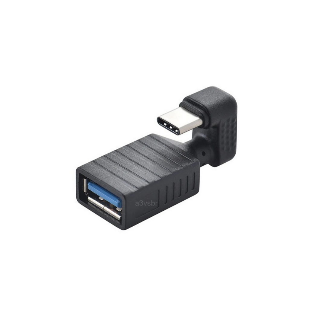 Adaptador em curva U 180 graus cabo conector usb tipo otg type c smart phone celular tomada plug