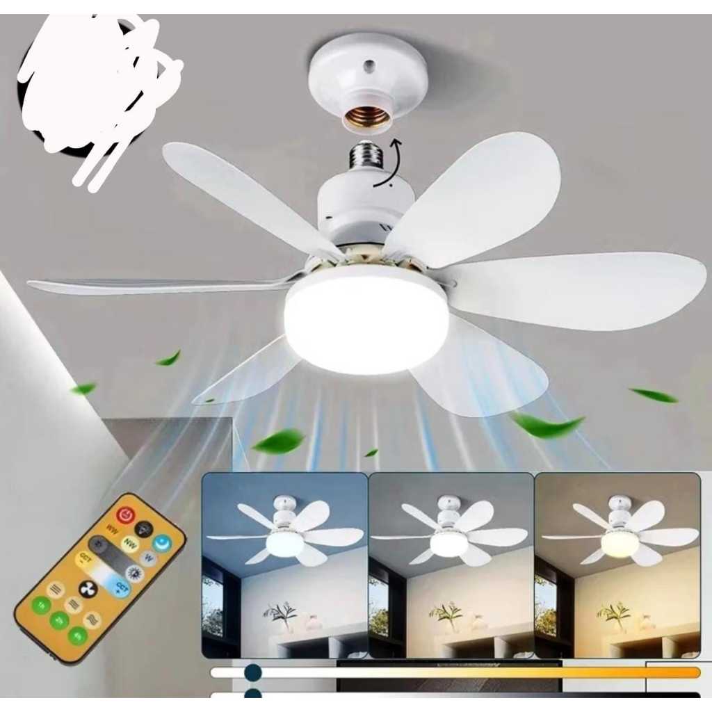 Ventilador de teto Com Luz Maior Raio 40W 60W 80w 52cm Controle Remoto Bivolt LED