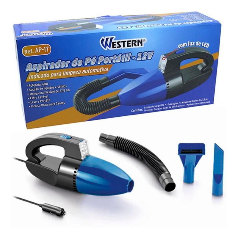 Aspirador de Pó e Líquido Automotivo 12V 60W AP-17 WESTERN