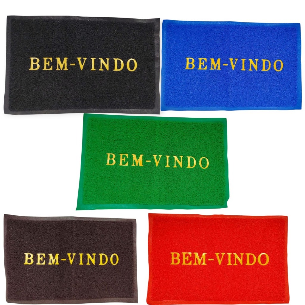 Tapete Capacho de Entrada “Bem-Vindo” – Lavável e Dry Clean