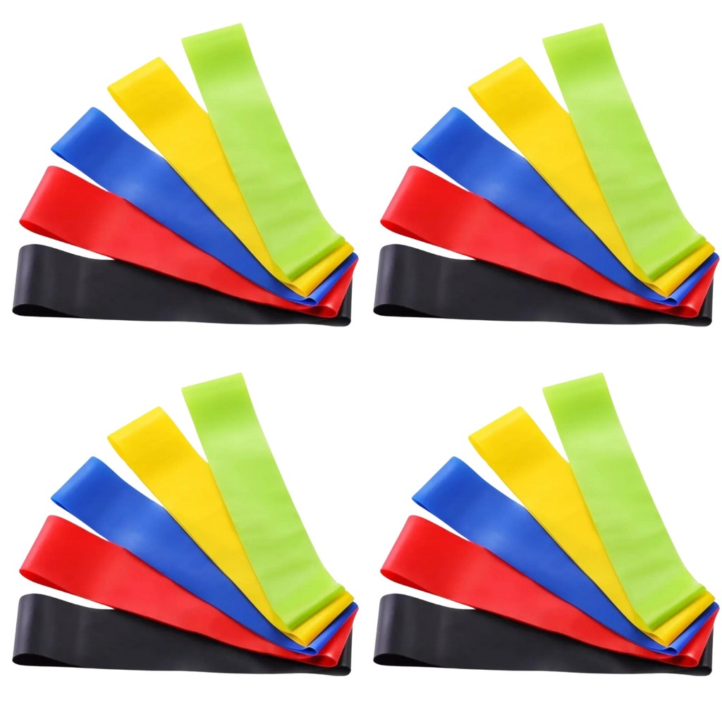 kit 20 faixas elastica de resistencia mini band para treino em casa yoga pilates multifuncional