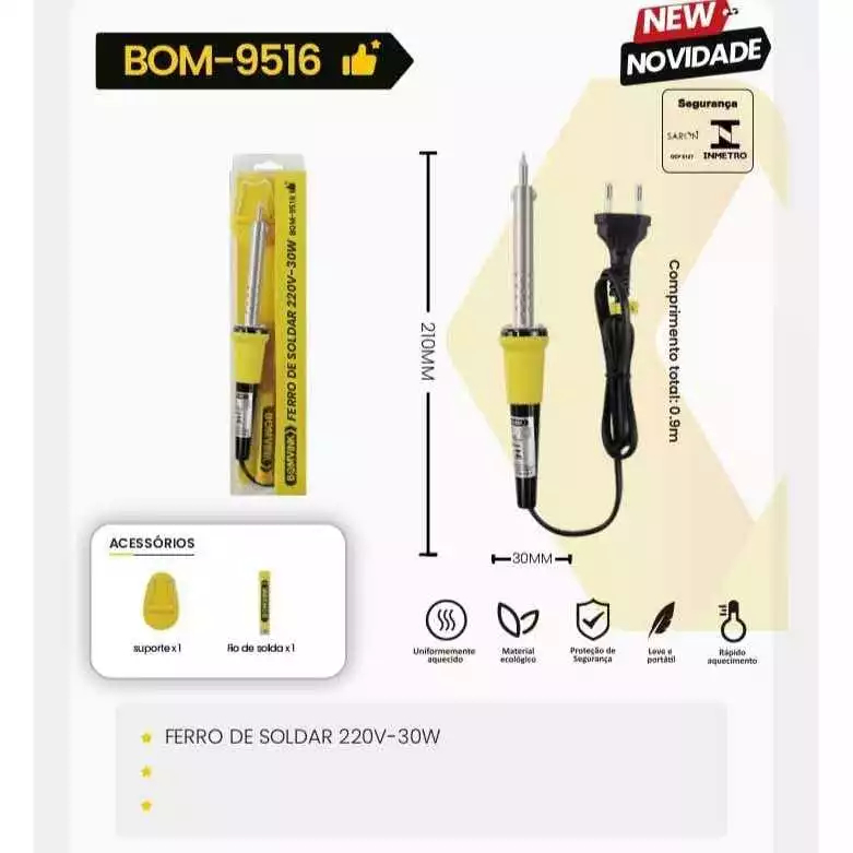jogo completo Ferro De Soldar Soldador 110v ou 220v 40w ou 60w Com Estanho Resistente