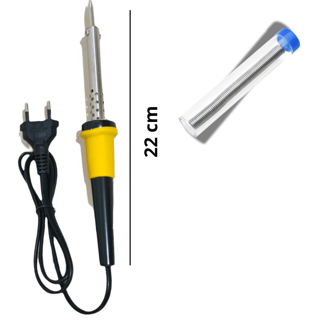 Kit Ferro De Solda Soldar Soldador 110v ou 220v 40w ou 60w Com Estanho Reforçado