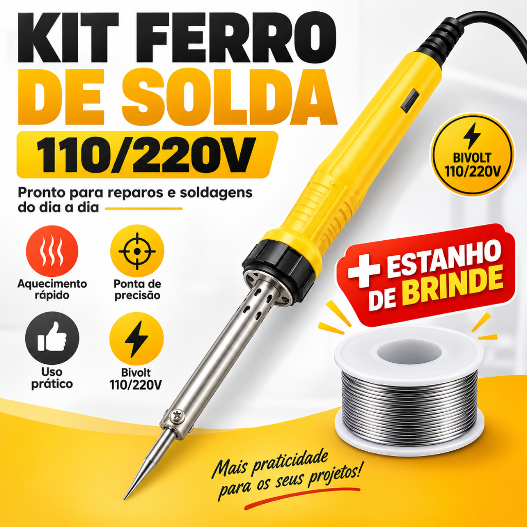 Ferro De Solda Com Estanho 60W Soldador 40W 30W 110v 220v Resistente