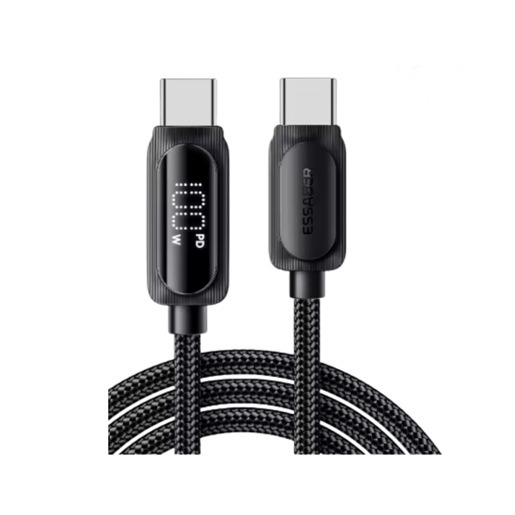 Cabo Carregamento Rápido, 100w, USB-C para USB-C, Essager CCR100W