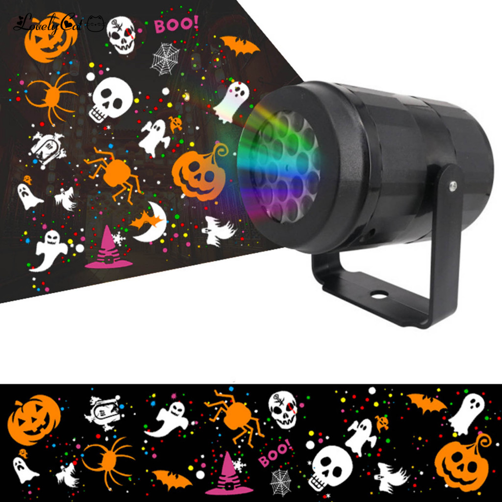 Rotating Projection Lamp Halloween Party Decoration Christmas Led Projector Light 360° Usb Outdoor Indoor with Spooky f