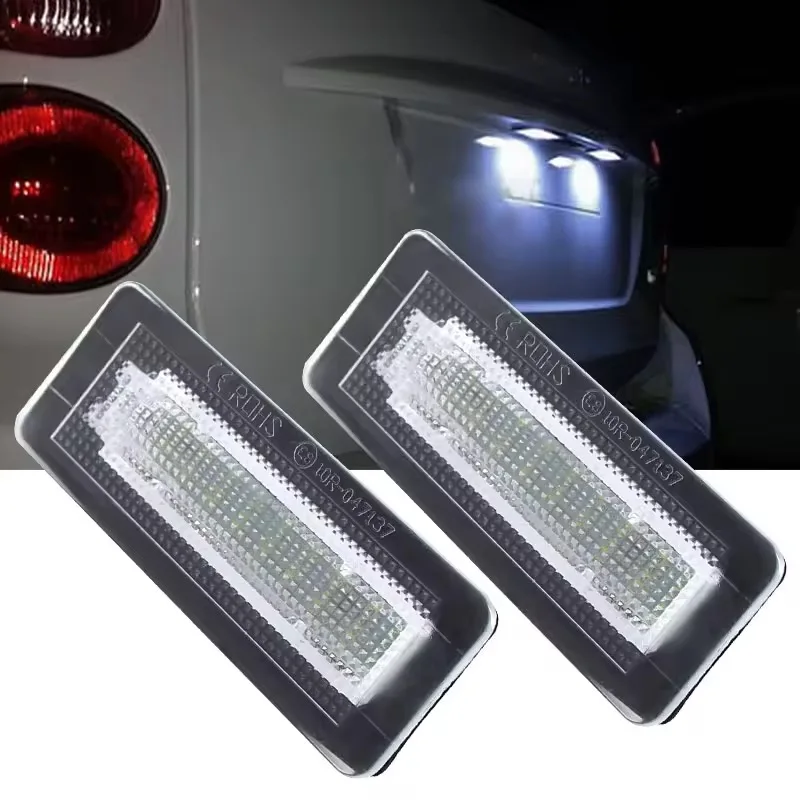 2pcs Error Free White LED Number License Plate Lights Lamps For Smart Fortwo Coupe Cabrio 450 451 Car Signal Lights Accessory