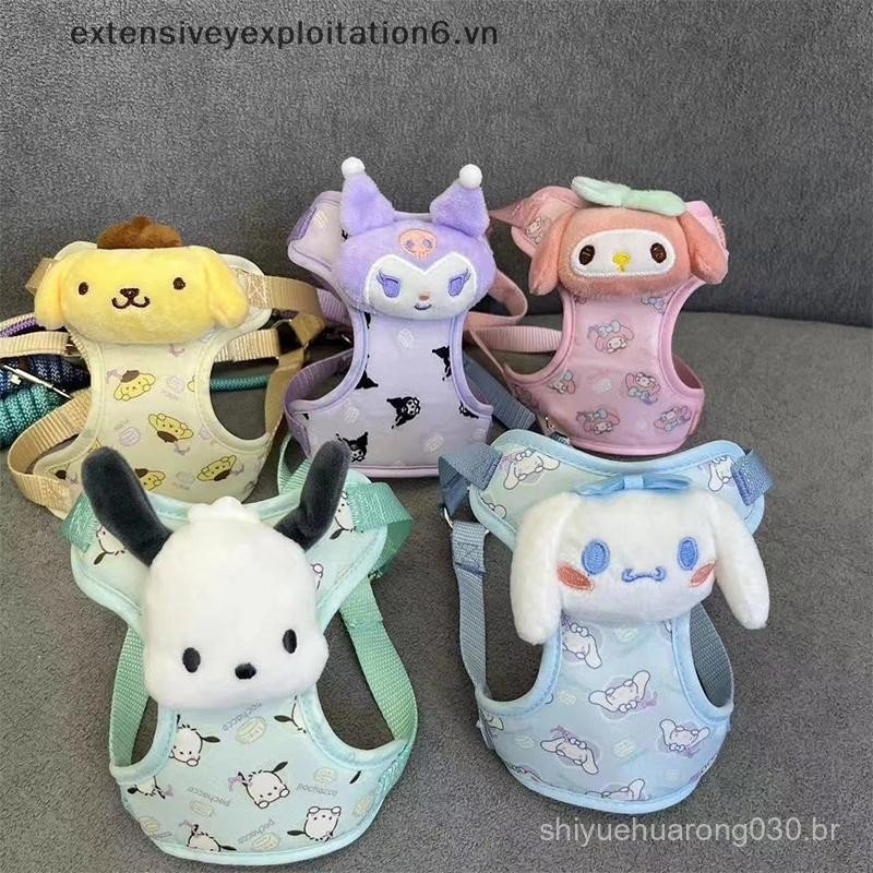exten Cartoon Sanrio Cute My Melody Kuromi Cinnamoroll Novo Arnês Para Cães Pequenos E Médios Com Design De Corda Anti-Q