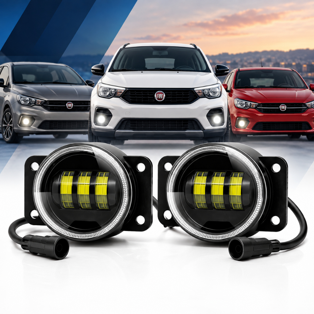 Farol Milha Fiat Palio Punto Uno Led Projetor 6000k Asx 5000 Lúmens 40w