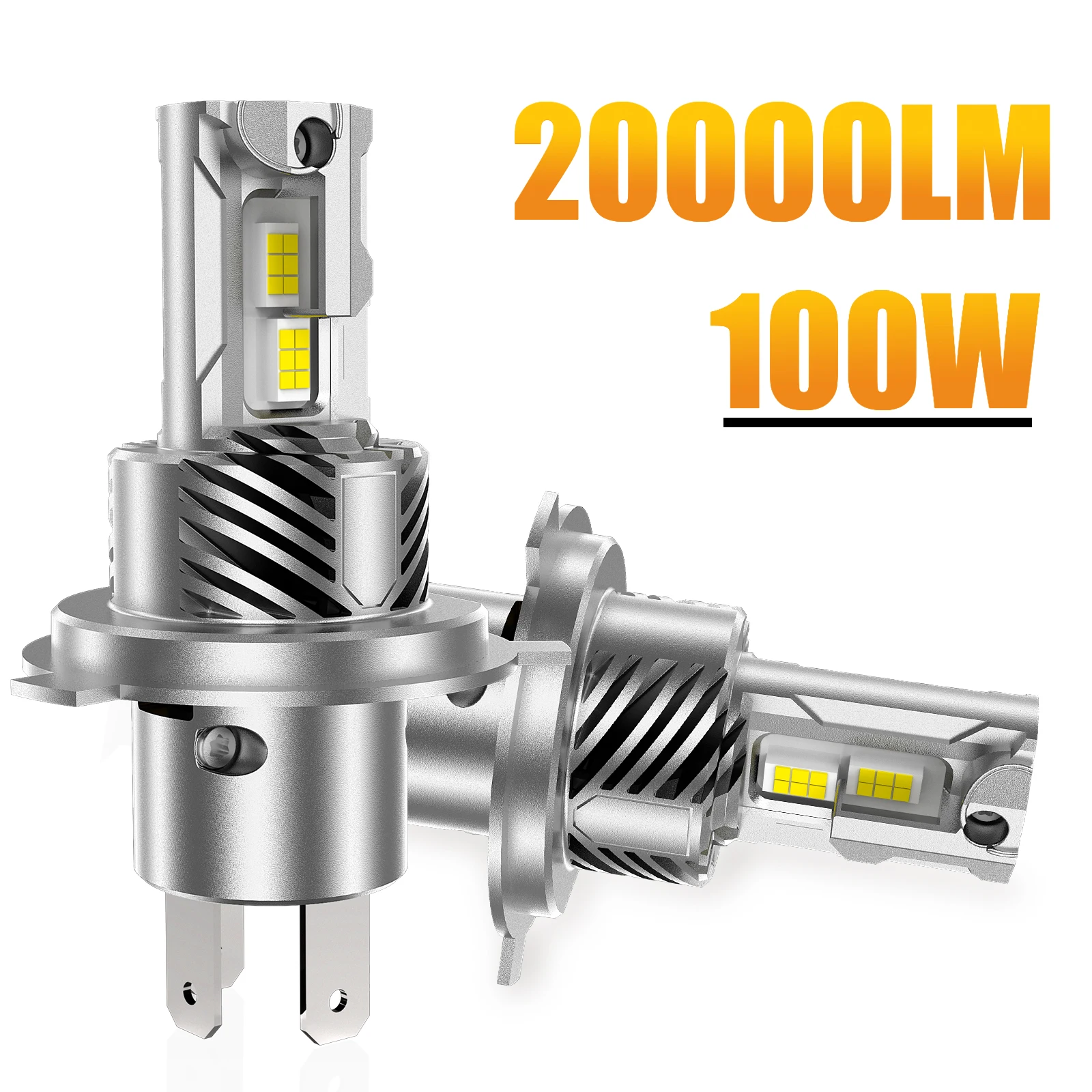 2PCS H4 LED Headlight Bulbs 9003 HB2 Canbus High Low Beam Car Light 20000LM Turbo Led Diode Lamp Auto 12V 6500K lampada
