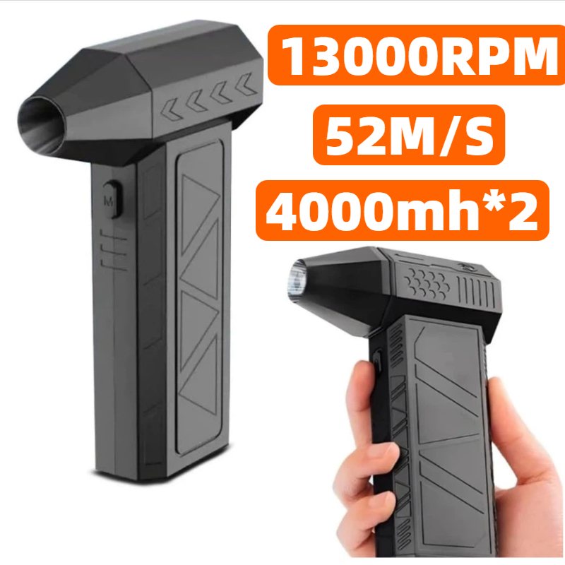 Ventilador Soprador De Ar Turbo 130000 Rpm Sem Fio Portátil e 4000mah-52m/s x6