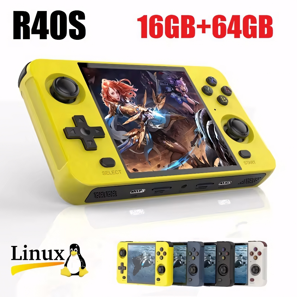R40S Console de Jogos Portátil Com Tela IPS de 4.0 Polegadas, Sistema Linux 64Bits 4000mAh