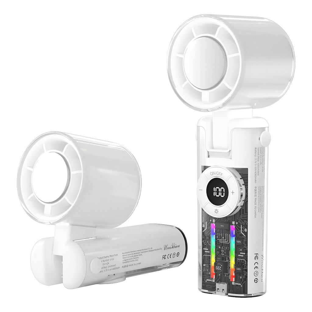 Mini Ventilador De Mão Portátil Silencioso 2 Em 1 4000mah