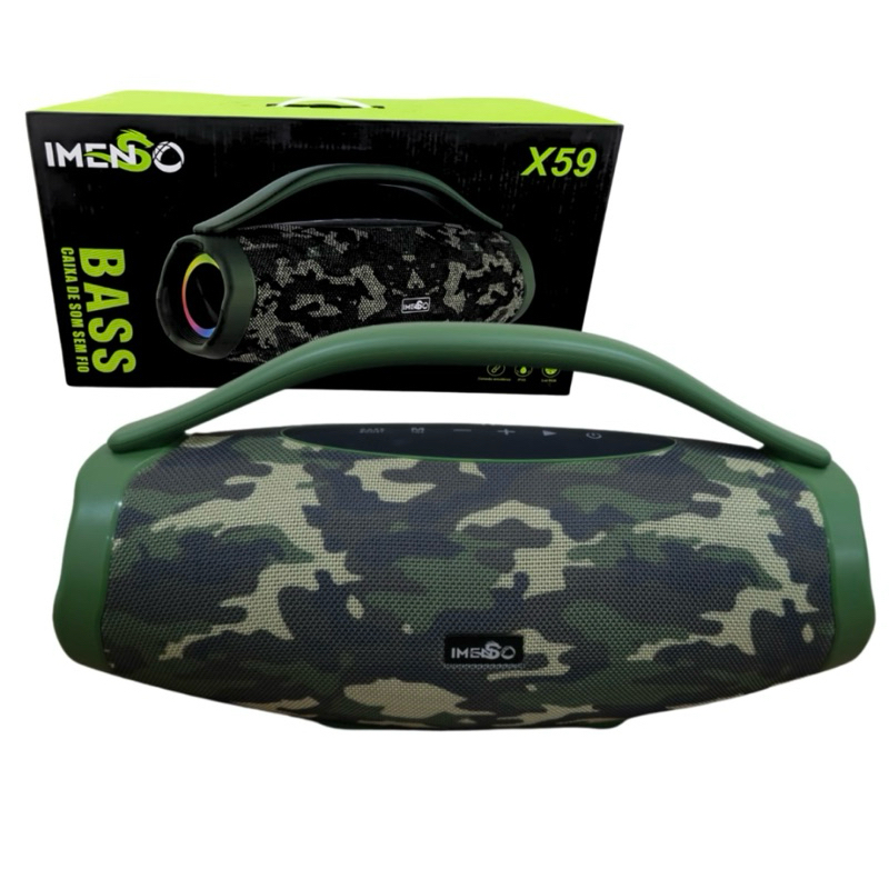 Caixa De Som Bluetooth Karaokê Portátil 2 Mic 4000mah 40w Cor Camuflada