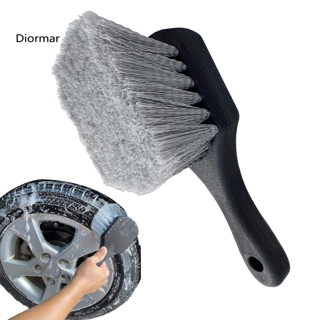 Car Wheel Brush Soft Bristle with Short Handle Triple Bristles Tire Rim Detail for Auto Easy-to-use Vehicle for Cars for