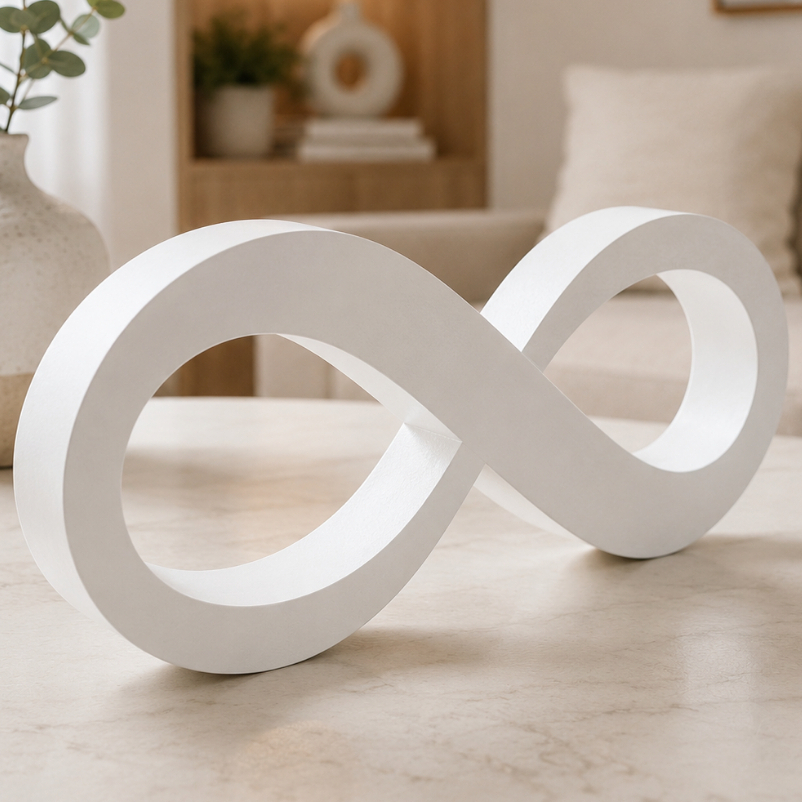 Infinito simbolo de decoração  - Enfeite para mesa/prateleira da sala, escritório, quarto modern