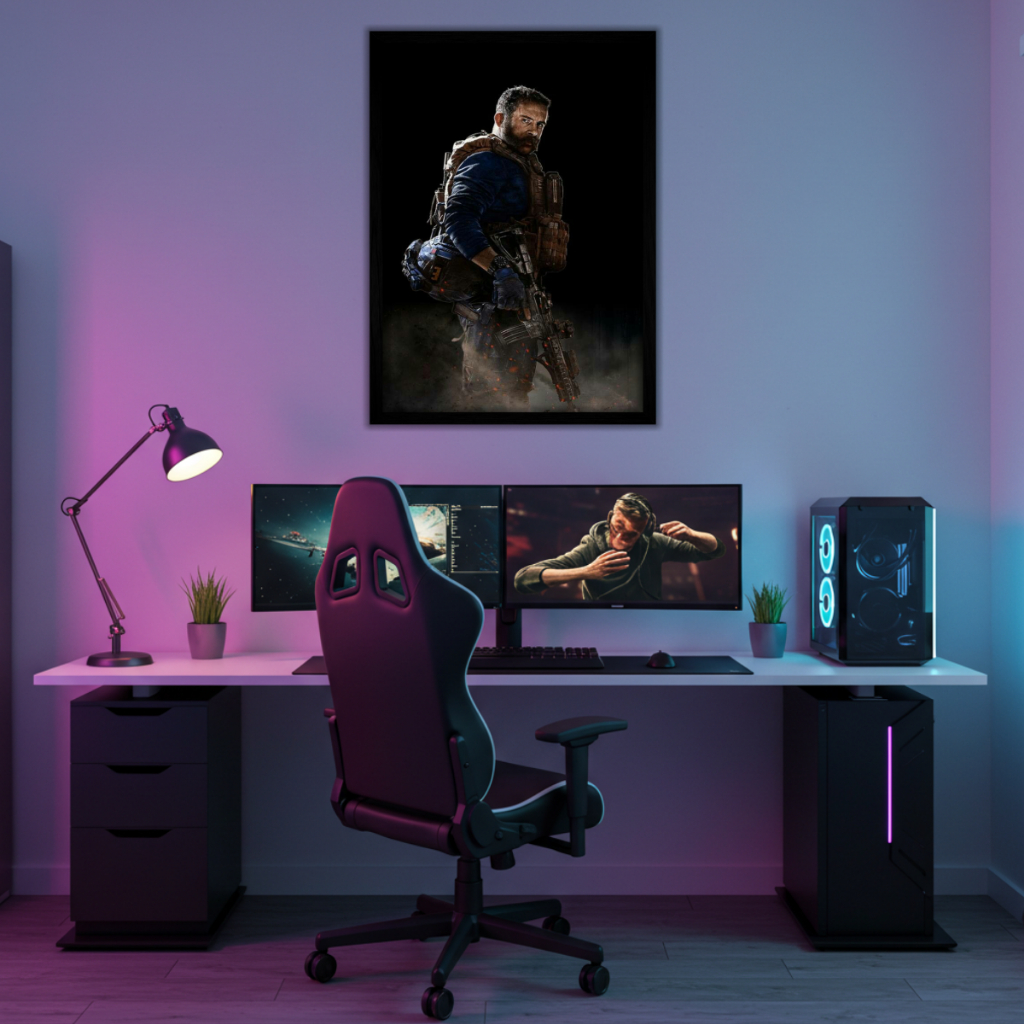 Quadro Decorativo 30x40 Capitão Price Call Of Duty Modern Warfare Arte Geek Nerd Quarto Gamer