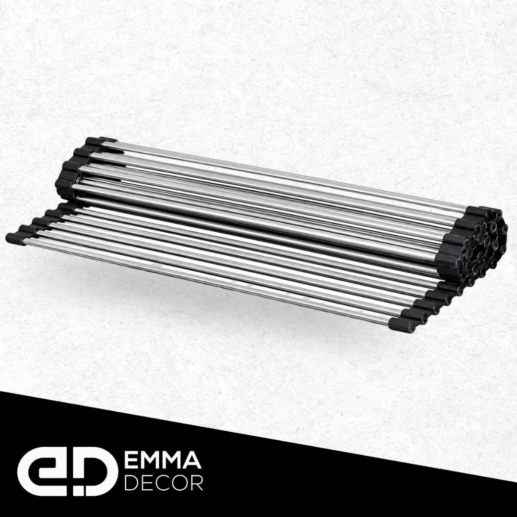 Esteira de Louça Grande Inox Cozinha Pia Grade Flexível Dobrável Escorredor