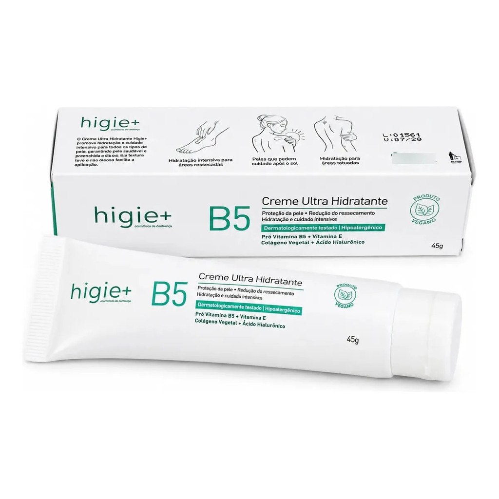Creme Corporal Hidratante B5 Higie+ 45g | Creme hidratante | Creme de mão
