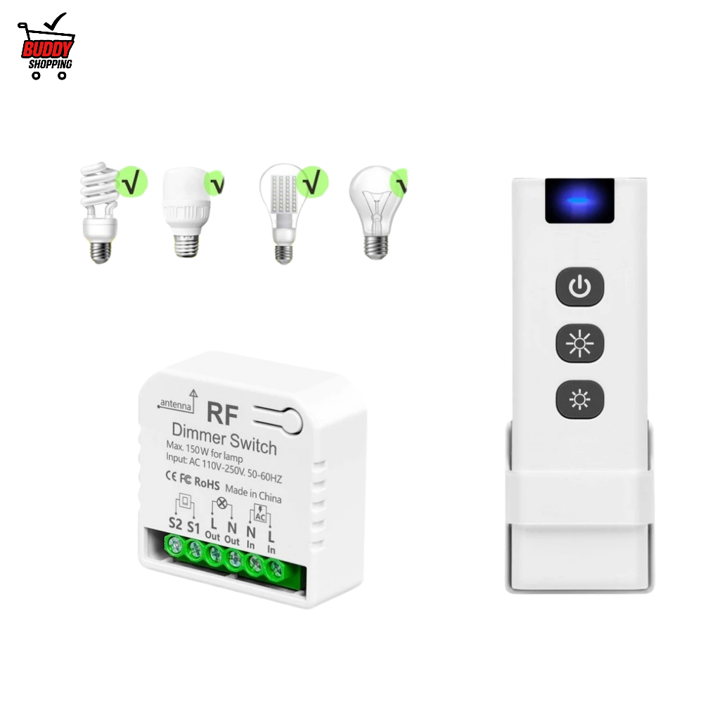 MINI CONTROLADOR INTELIGENTE | Interruptor Dimmer RF 433MHz 110V/220V para Luz LED