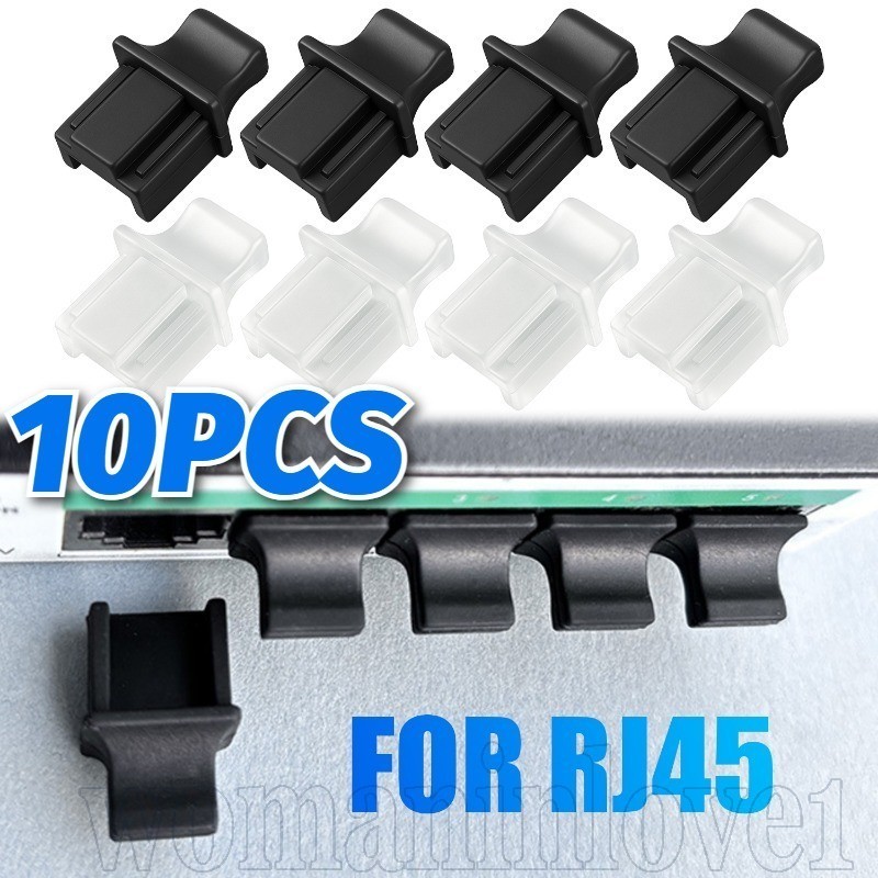 Plugue De Poeira De Interface RJ45 De 10 Unidades-Capa À Prova Silicone-Protetor De Porta De Hub Ethernet-Umidade , Prev