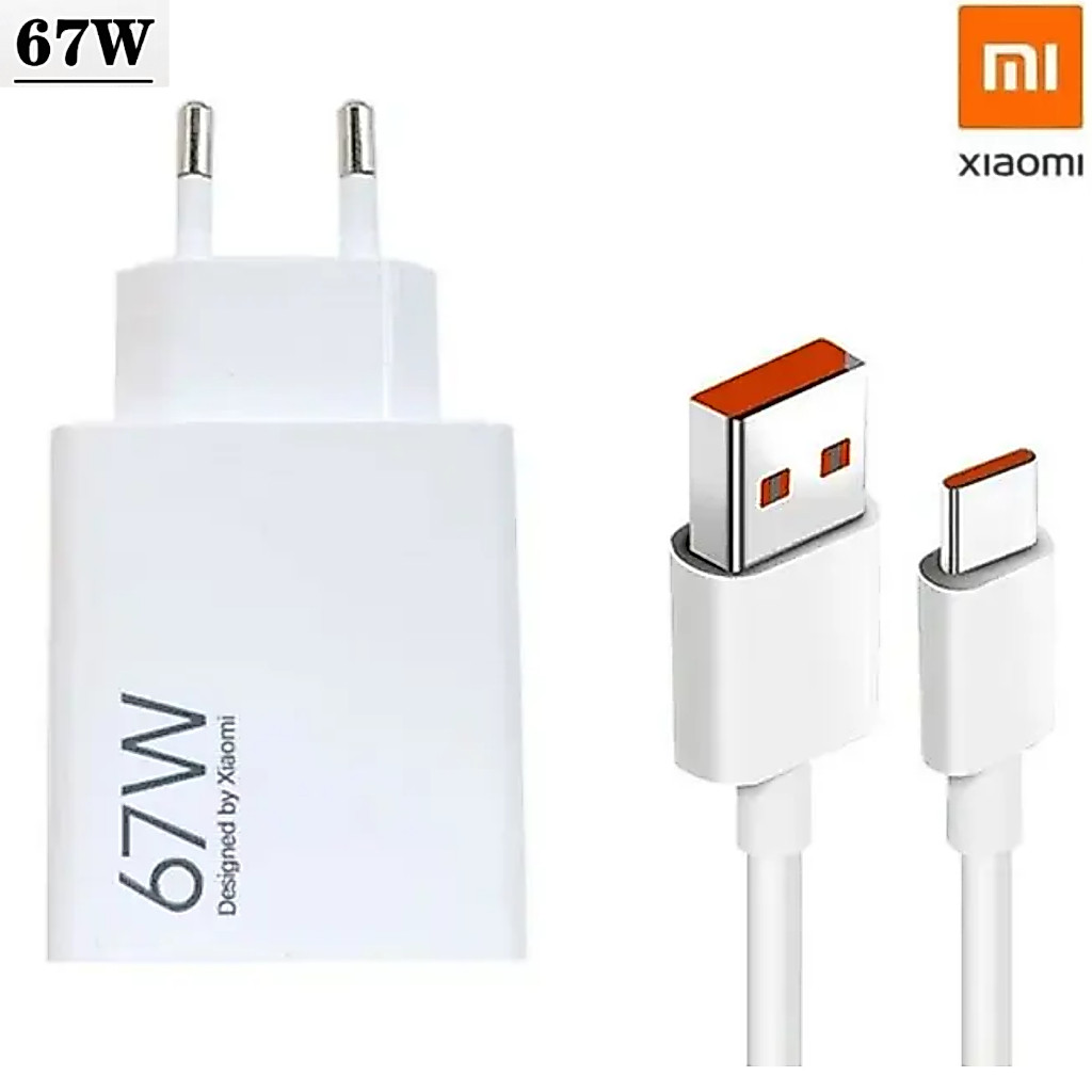 Carregador 67W Carregador Xiaomi Tipo C Original Mi9s Mi10 Lite Redmi Note 8 Redmi note 9 pro Poco X4 Poco X5 Poco X6