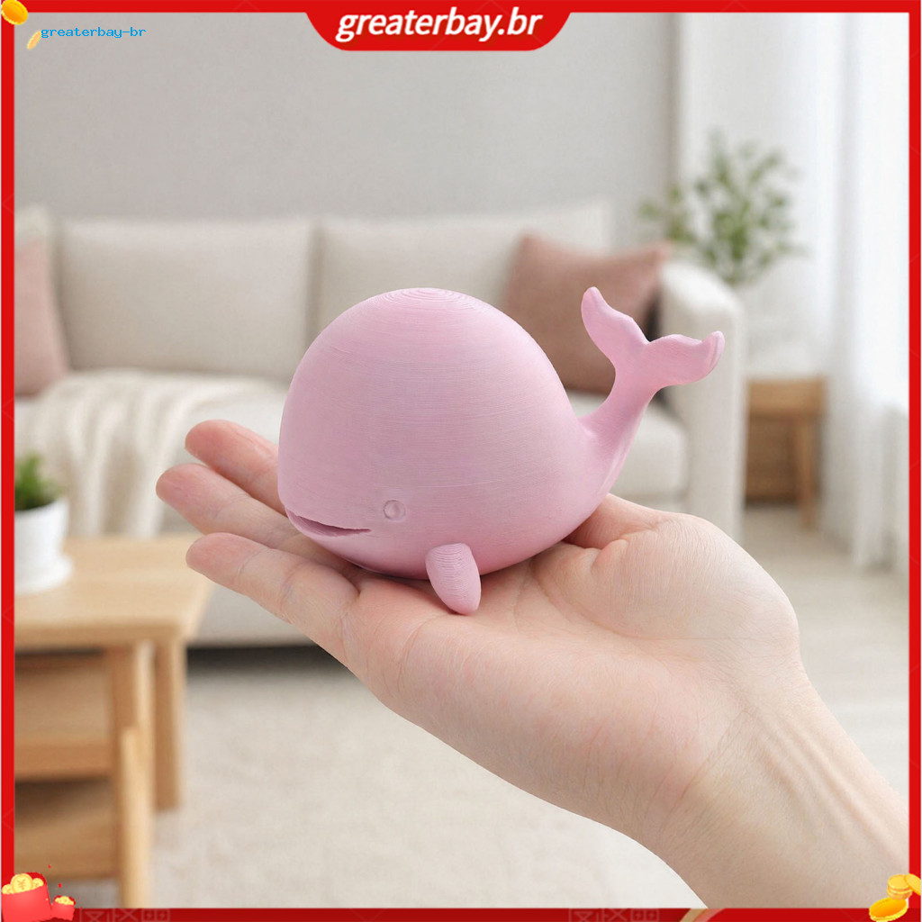 Cute 3d Printed Whale Figurine Mini Desktop Ornament Office Home Decoration Adorable Statue for Desk Perfect Gift for So