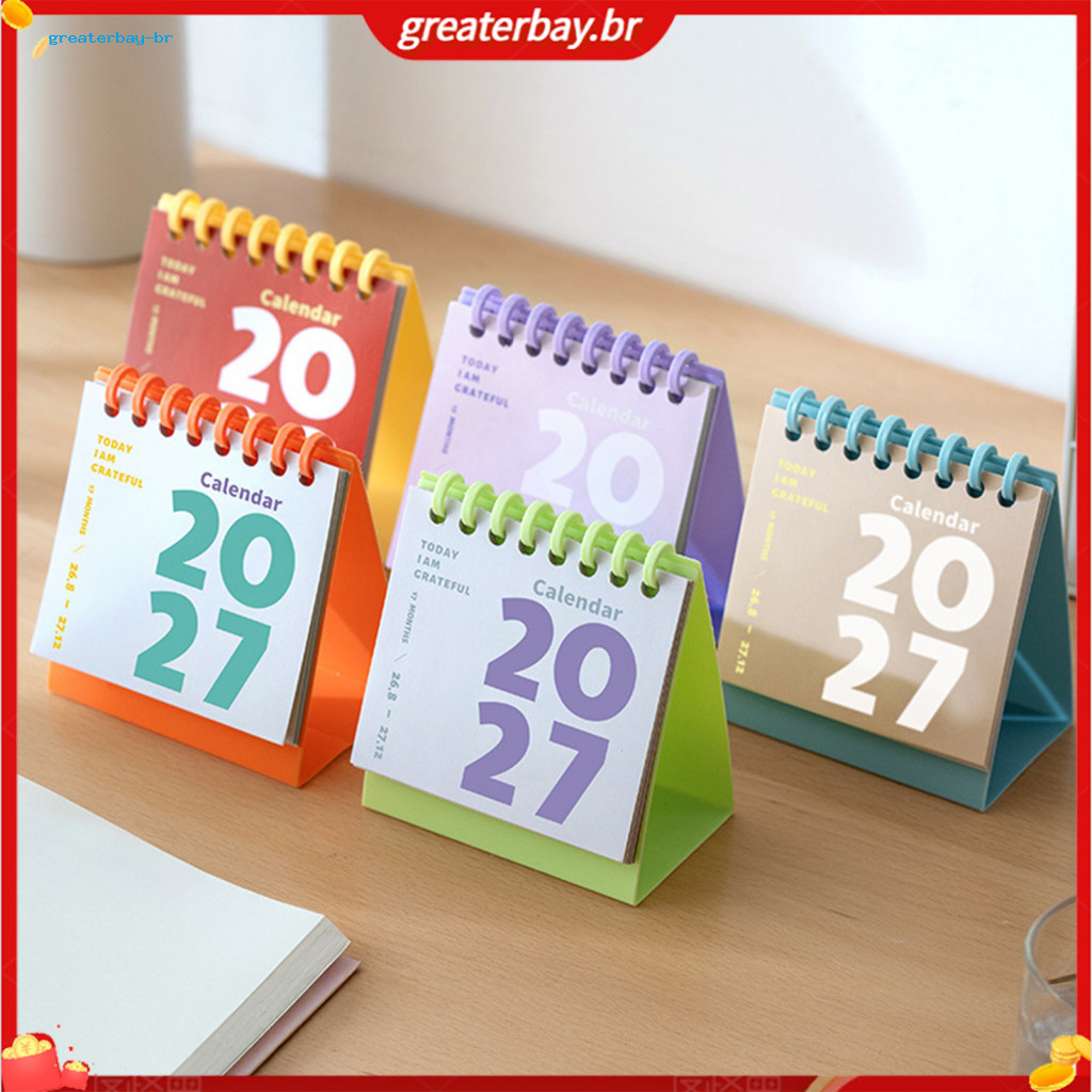 2027 Mini Desk Calendar Spiral – Compact Monthly Flip Planner Small Standing Desktop for Home Office Organization Idea