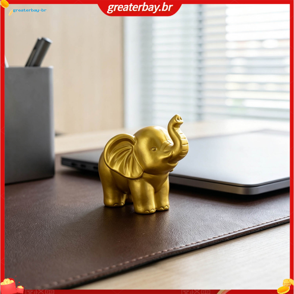 Mini Resin Elephant Figurine Good Luck Statue for Home Office Decor Small Ornament for Shelf Desk Housewarming Gift Sout