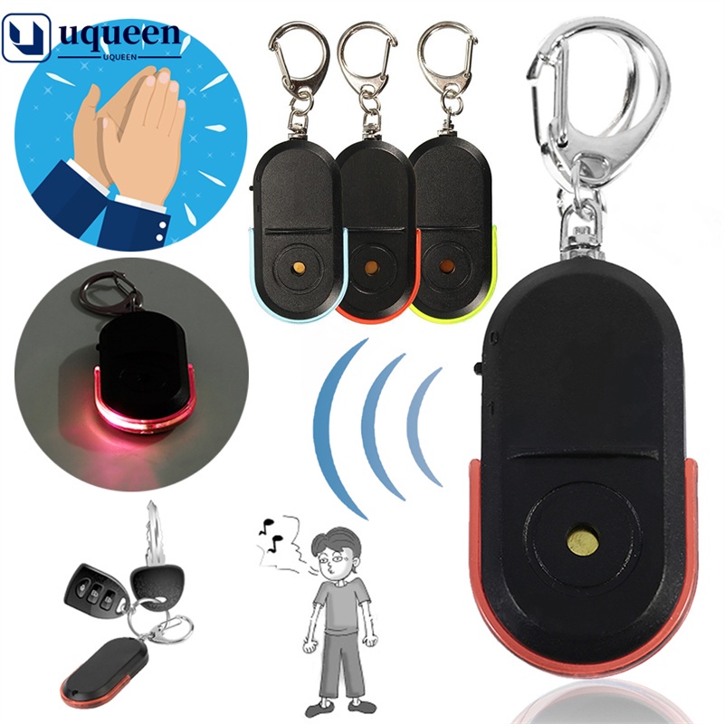 UQ Localizador De Chaves De Alarme Anti-Perda Dispositivo De Localização Whistle Sound FinderLED Light