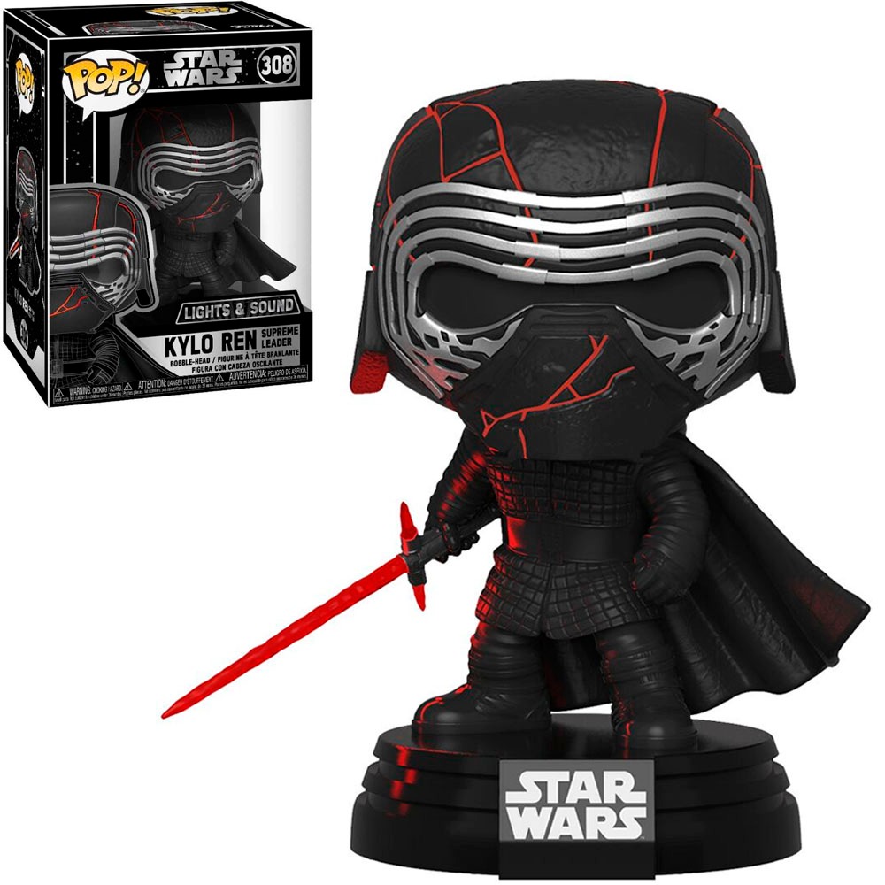 FUNKO POP STAR WARS: RISE OF SKYWALKER LIGHTS & SOUND - KYLO REN (SUPREME LEADER) 308 NOVO ORIGINAL