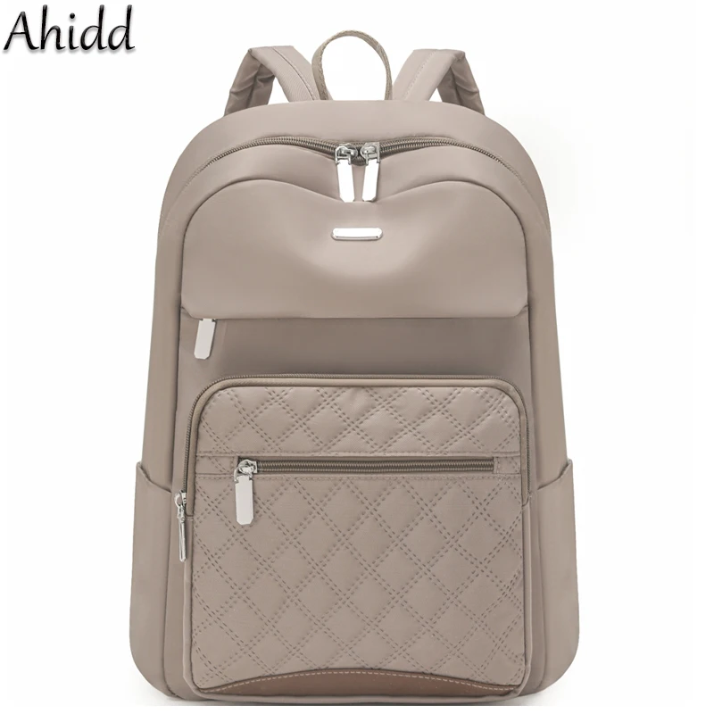 Fashion Plaid Commuter Daypack Women Waterproof Nylon Backpack Large Capacity School Bag Laptop Bag Lightweight Travel Rucksack