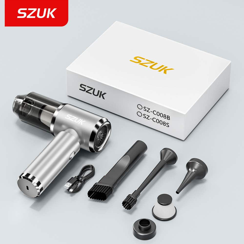Aspirador de pó automotivo portátil sem fio SZUK com motor brushless, sucção potente para limpeza de sofá e uso em