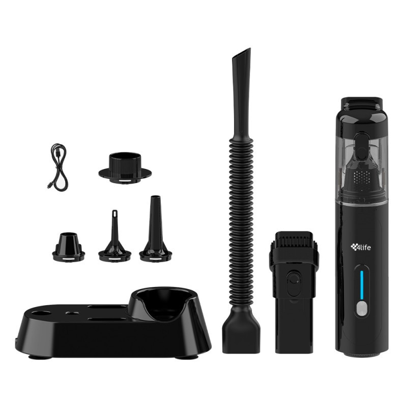 Aspirador Portátil 4Life Brushless Recarregável USB-C  2 em 1 Aspira Sopra 90W