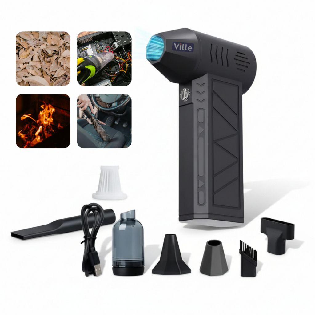 Soprador + Aspirador De Pó 2 em 1 De Ar Sem Fio Mini Turbo Super Poderoso De 130000 Rpm Ventilador