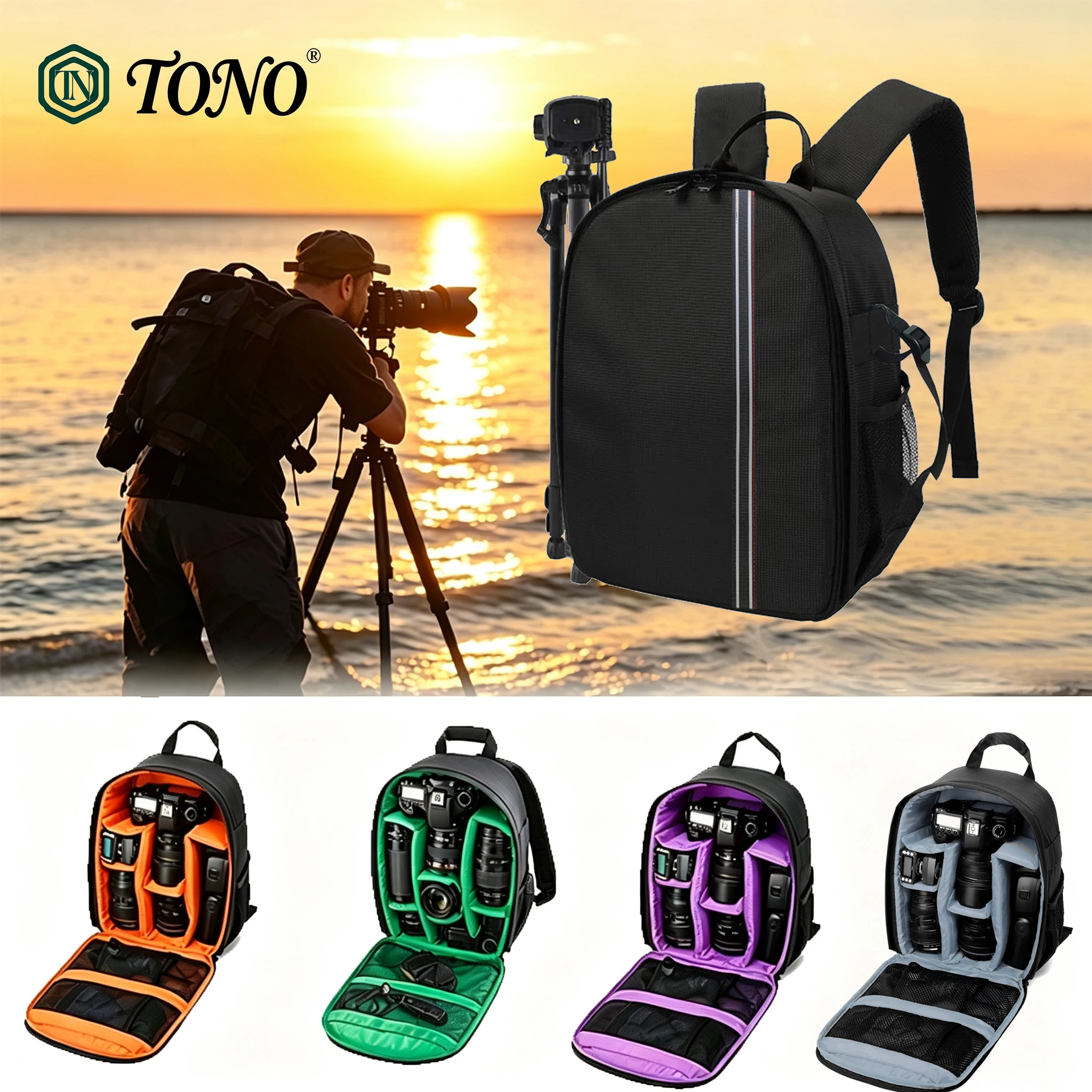 TONO Photography Backpack Waterproof Shockproof Lightweight Travel Camera Storage Bag For Canon Nikon Sony High Quality