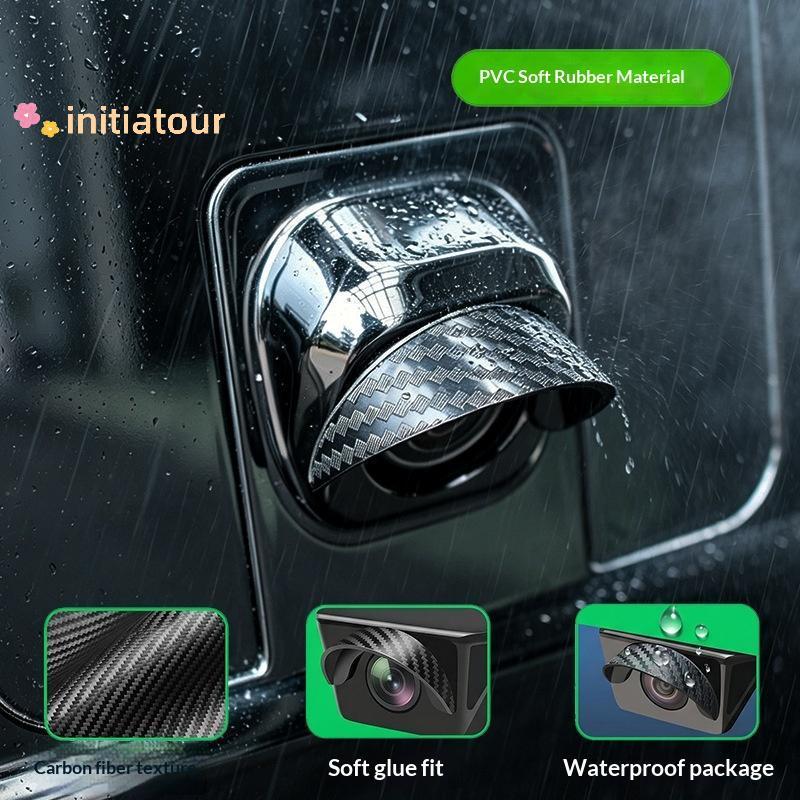 [Init-t] Câmera Reversa De Carro De Fibra De Carbono Viseira De Chuva 4 PCS Anti Frost Scratch Guard Acessório Automátic