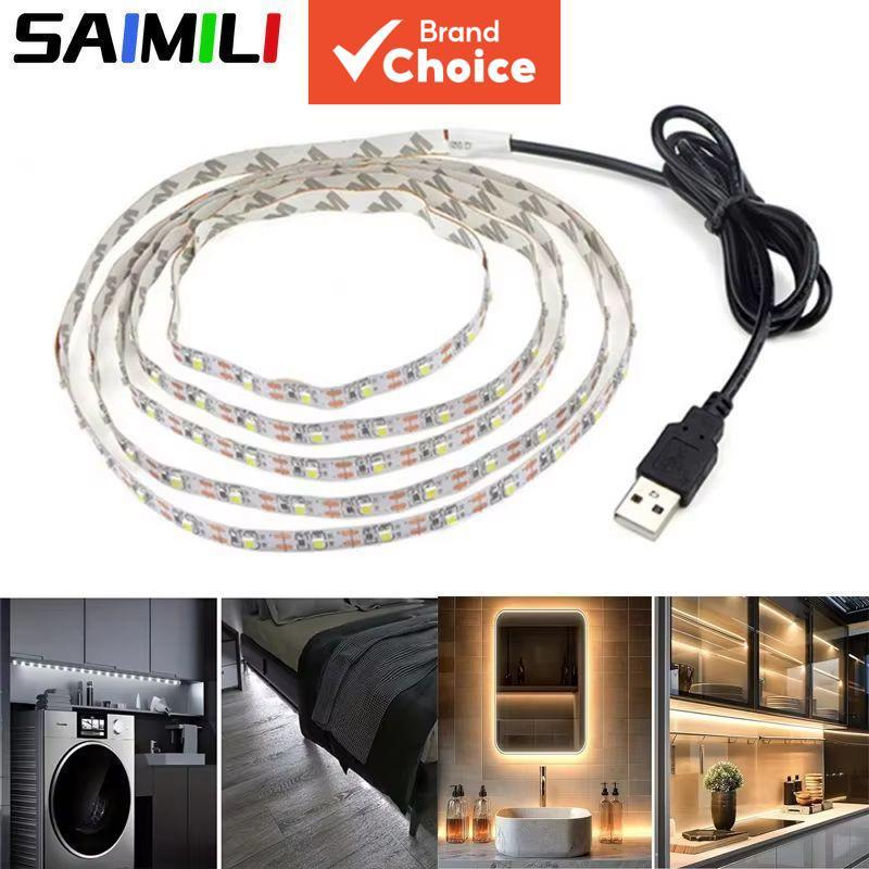 2 Pçs Saimili Usb Led Luz De Tira 5V 2835 1 Metro Quente Fresco Branco Smd Fita Armário Teto À Prova Dwaterproof Água Pa