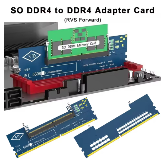 DDR3 DDR4 DDR5 Portable SO-DIMM To Desktop Adapter Converter Card RAM Memory Connector for JET-5608