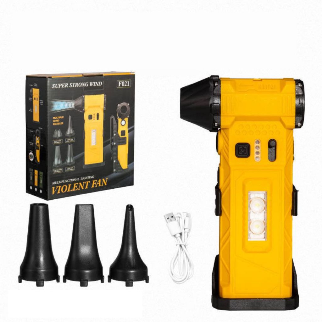 Soprador Elétrico Portátil Turbo Jet – Alta Potência para Limpeza Rápida de Folhas e Poeira