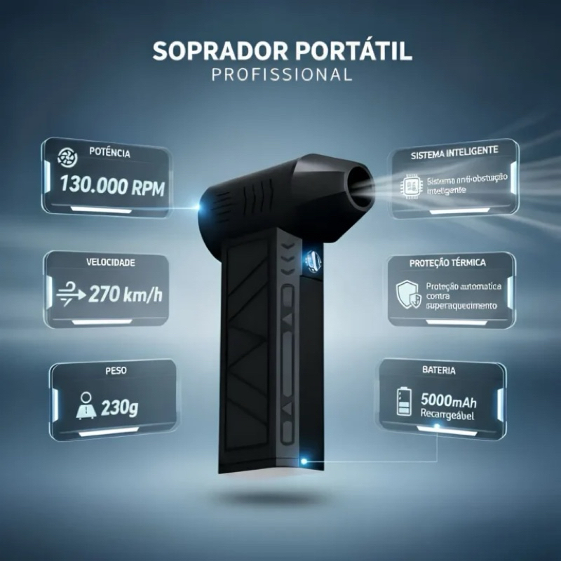 Mini Soprador De Ar Turbo Jet Fan Portátil Secador De Alta Velocidade