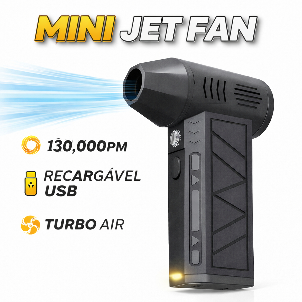 Mini Jet Fan Portátil Super Potente Recarregável Soprador Aspirador