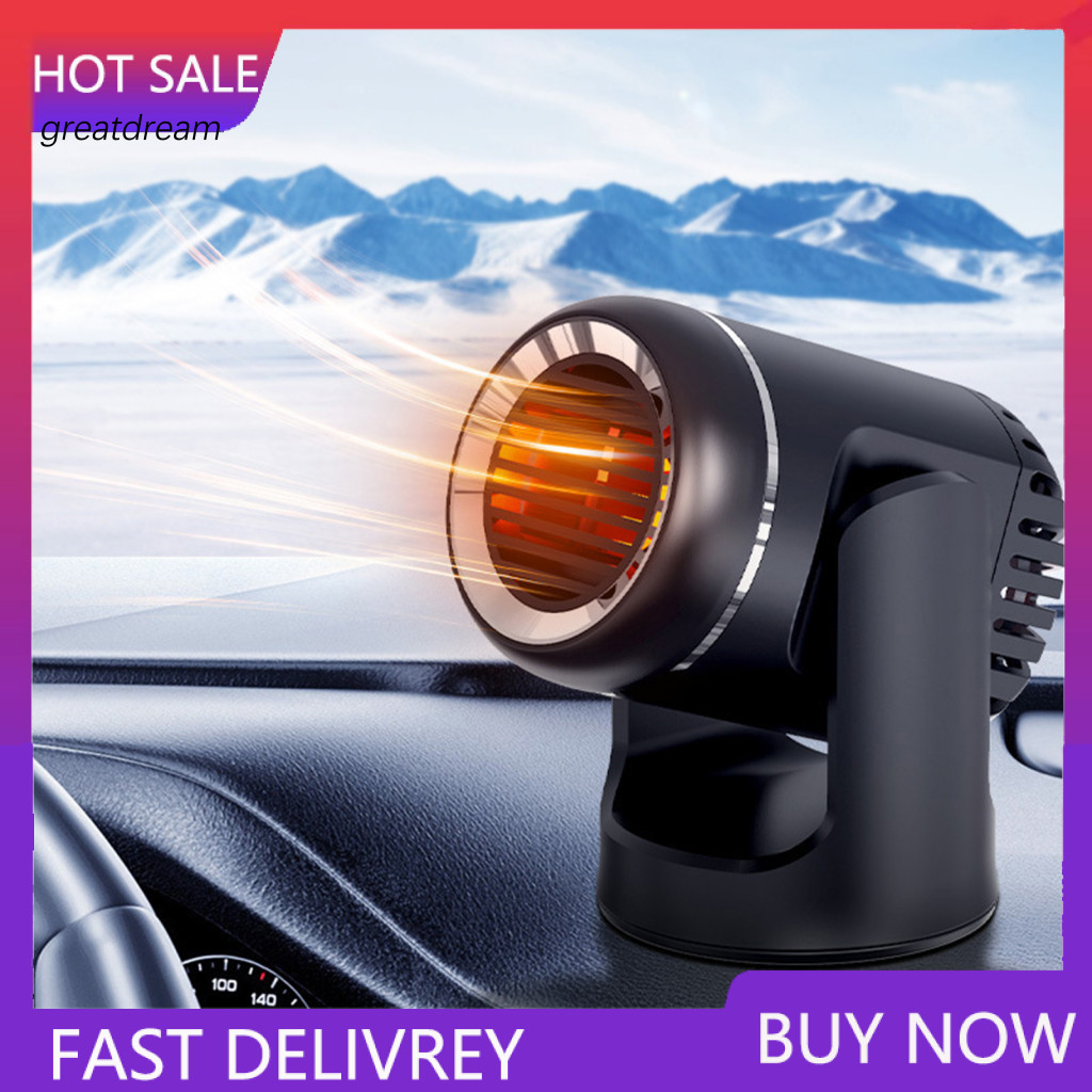 Electric Heating Fan for Car Winter Windshield Defogger 12v Portable Heater Defroster – Compact for Auto Defogging Des